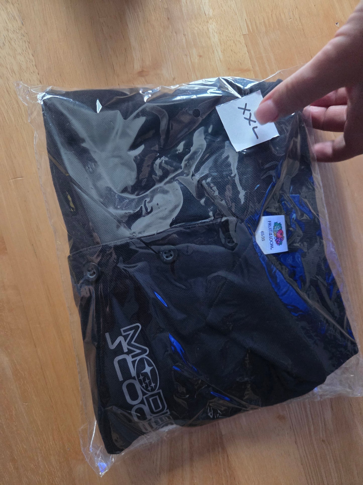 Black with Silver Logo Polo XXL